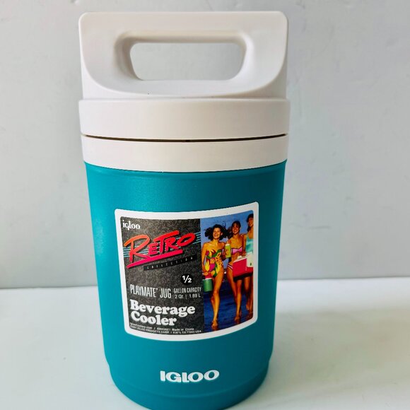 Igloo Playmate Jug 1/2 Gallon Capicity Retro Beverage Drink Cooler, Blue - Picture 1 of 7